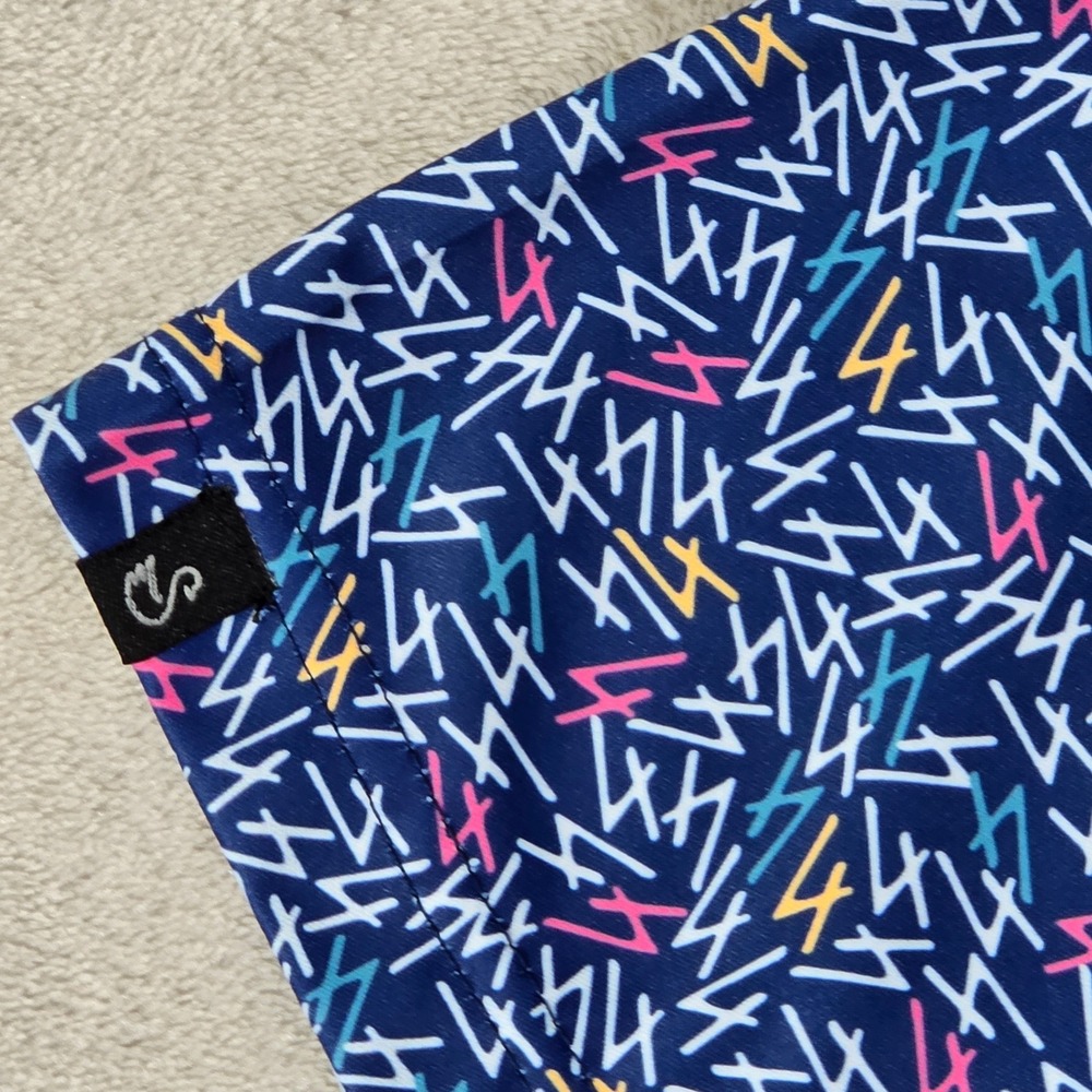 Swannies Mens 2XL Golf Polo Blue Lightning Bolt Print Performance Corona Premier - Picture 4 of 10